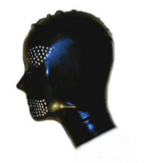 latex mask with perforations