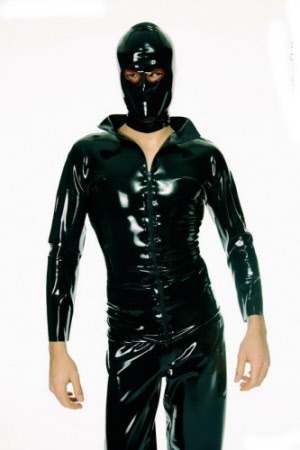 latex shirt with collar and zipper