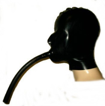 latex hood with mouth tube