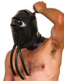 latex inflatable mask with breath tubes