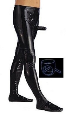 latex tights with double penis sheath