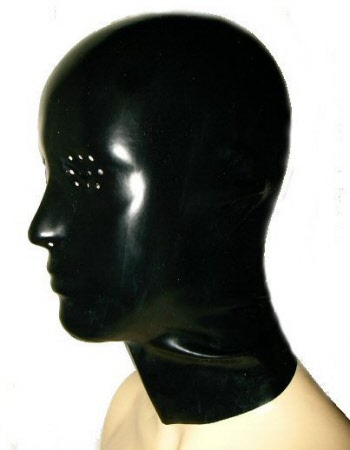 latex unisex mask with eye perforations
