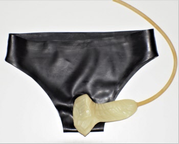 rubber flushing pants with contrast colour