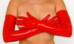 latex shoulder gloves
