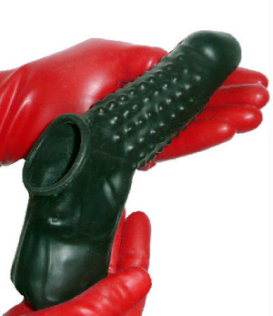 latex cock and ball sheath with pimples