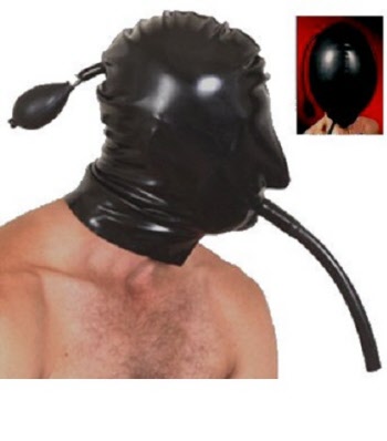 inflatable latex hood with breath tube