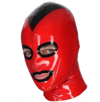 red latex hood with trim