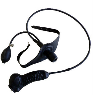inflatable latex gag with penis sheath